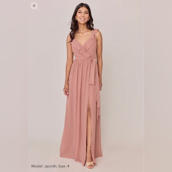 NEW Revelry Valerie Chiffon Faux Wrap Dress in Sage W12 - Picture 3 of 16